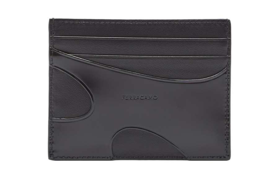 FERRAGAMO Cow Leather Card Holder, Wallet Men's Black