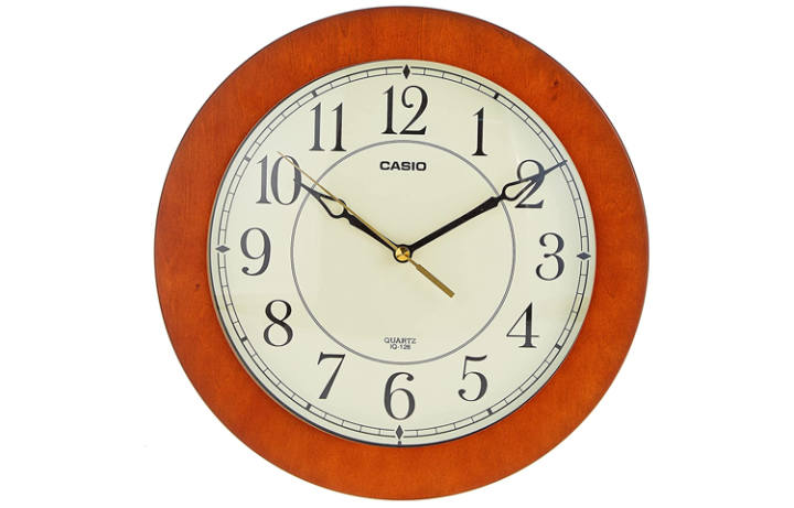 CASIO CASIO Quartz Movement Resin, Wooden Wall Clock Unisex White