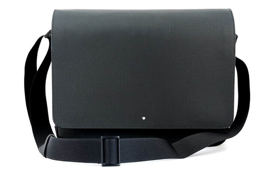 MONTBLANC Leather Messenger Bag, Crossbody Bag, Shoulder Bag Men's Black