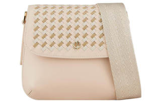GIORGIO ARMANI ARMANI Cow Leather Crossbody Bag, Shoulder Bag Women's Ecru