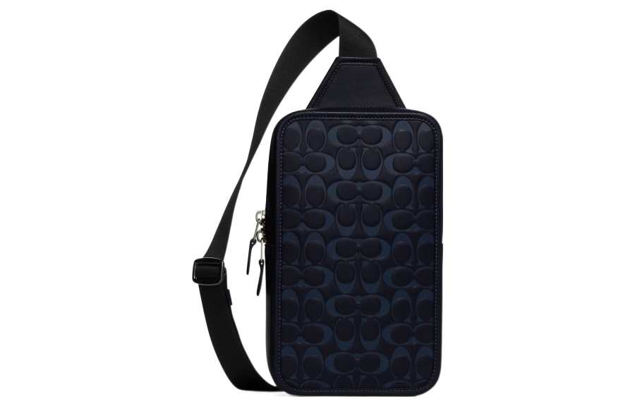COACH Sullivan Calfskin Sling Bag, Fanny Pack, Crossbody Bag Small Men's Black