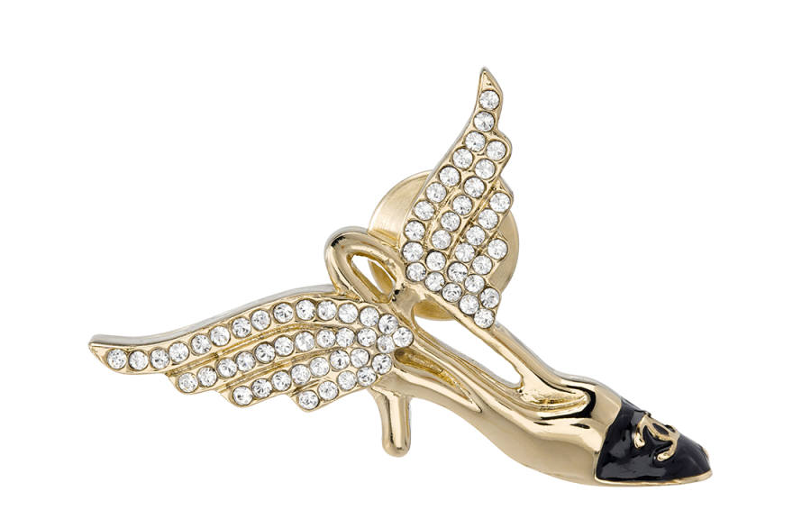 CHANEL 2023 Plated Wing Heel Brooch Costume Brooch
