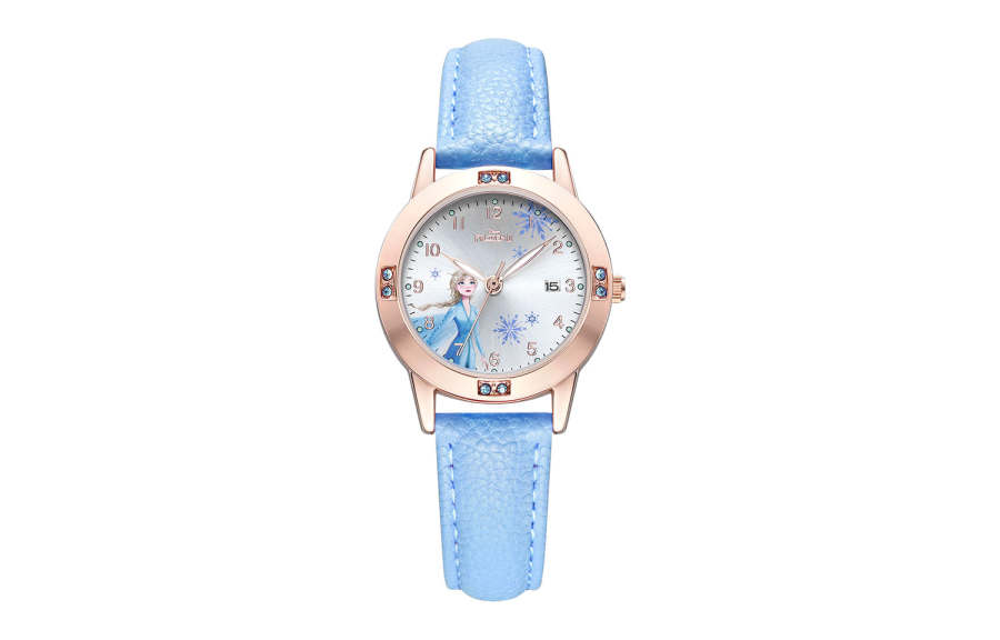 Disney Frozen Series Quartz Movement Leather Strap Watch Women's Watch Silver Dial