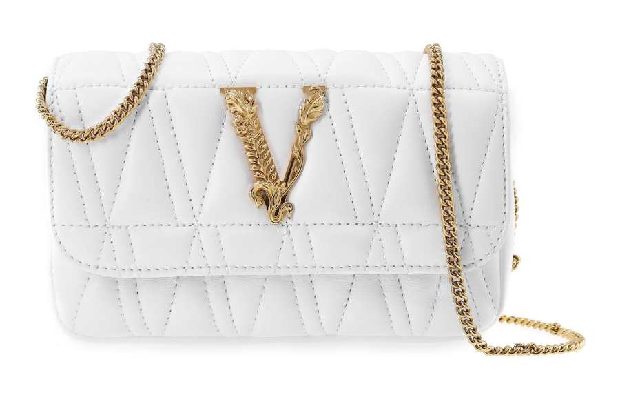 VERSACE Sheepskin Clutch, Crossbody Bag Regular Women's White