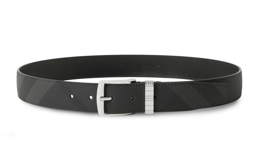 Burberry Leather Belts Men's Black Width 3.5cm