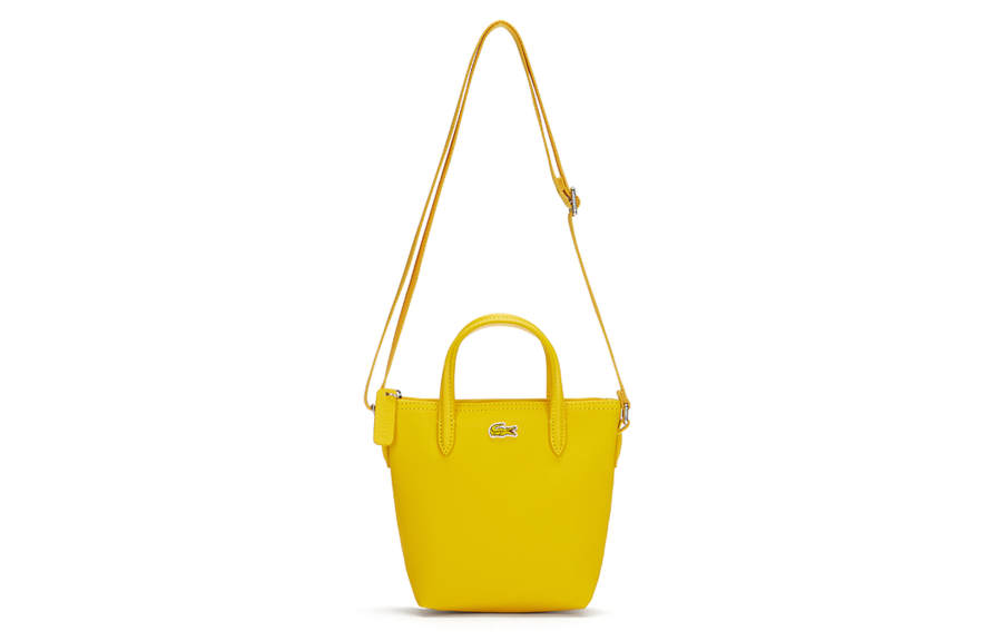 LACOSTE PVC Handbag, Shoulder Bag, Crossbody Bag Small Women's Yellow