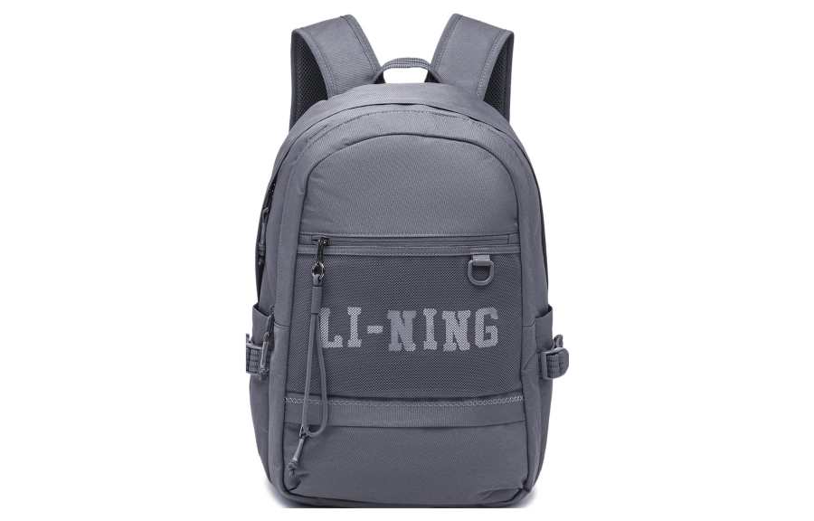 Li-Ning Li Ning Sports Life Collection Polyester Backpack Regular Unisex Gray