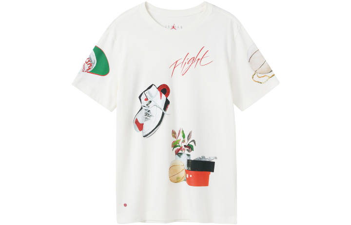 Jordan Jordan T Shirts Men's White Crew Neck Moderate Straight Fit