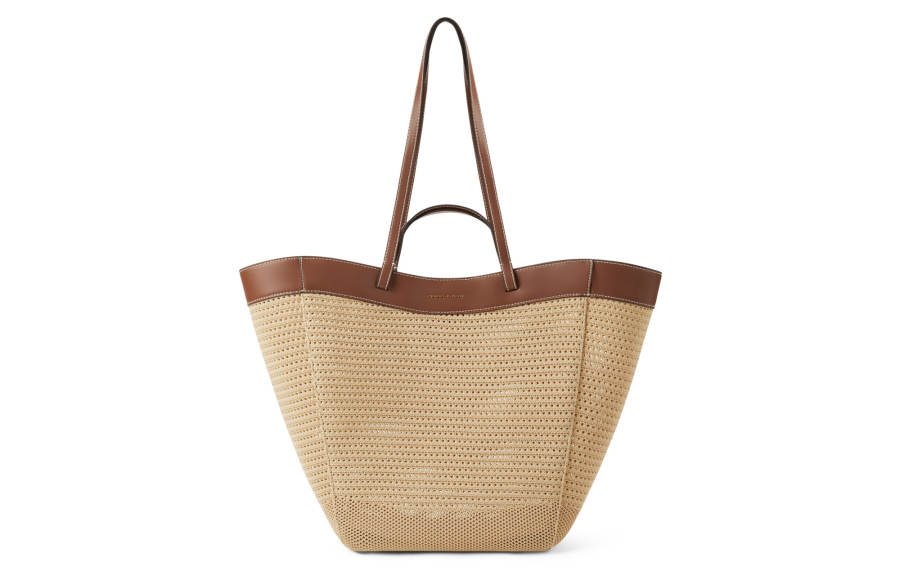 CHARLES&KEITH Leather, Textile Tote Bag, Shopping Bag, Shoulder Bag, Handbag Women's Beige/Black