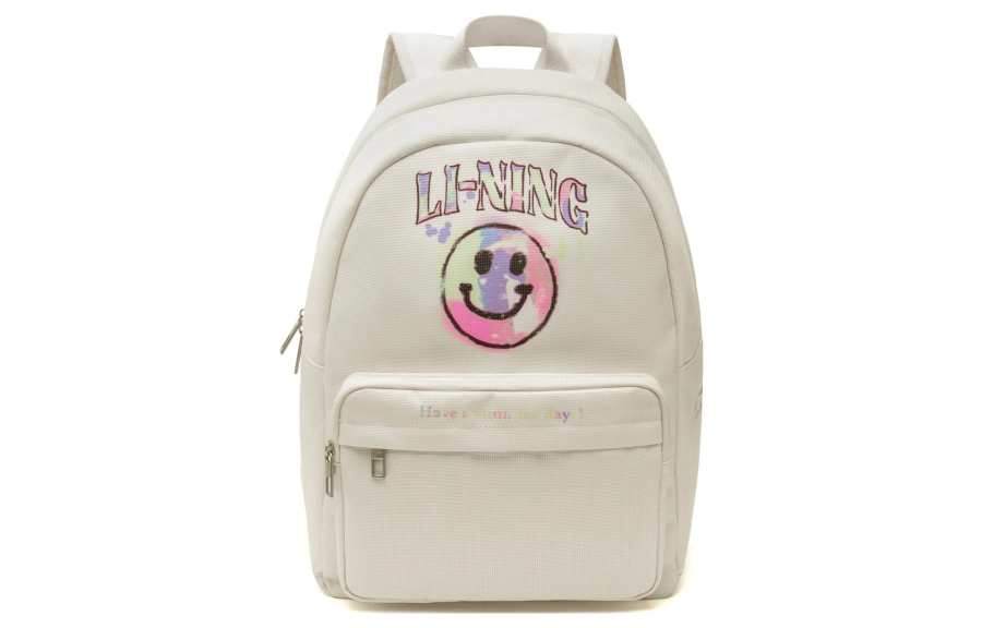 Li-Ning Li Ning Sports Life Collection Polyester Backpack Regular Unisex Ecru