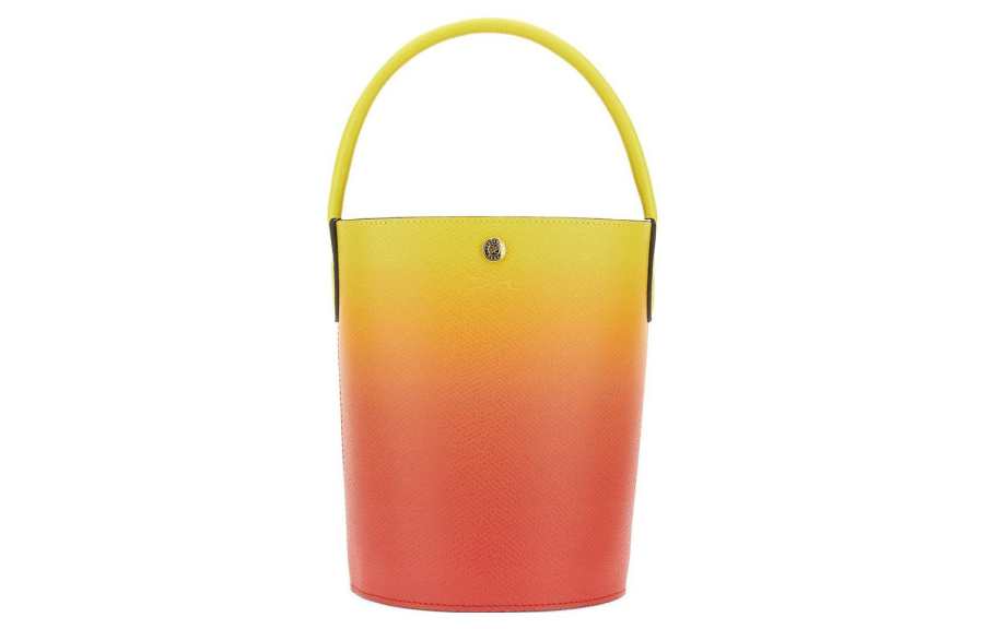 LONGCHAMP Épure Cow Leather Bucket Bag Handbag Women's Yellow & Lemon Yellow