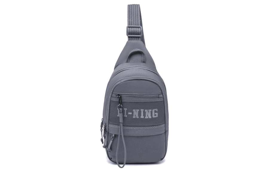 Li-Ning Li Ning Sports Life Collection Athleisure Polyester One Shoulder Crossbody Sling Bag Regular Unisex Shadow Gray