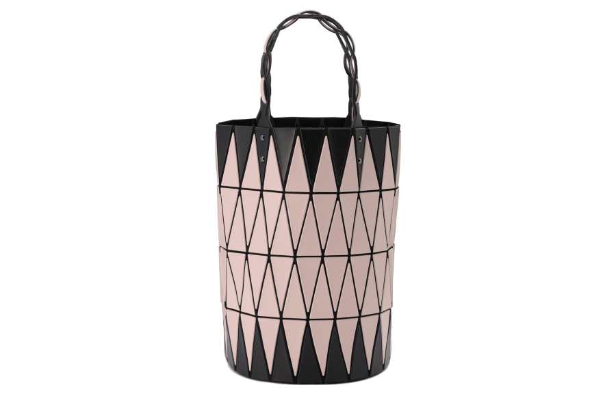 ISSEY MIYAKE Basket Vinyl Chloride Resin Basket Bag Handbag Regular Women's Black & Light Beige