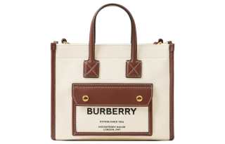 Burberry Freya Adjustable Strap Cotton Canvas With Leather