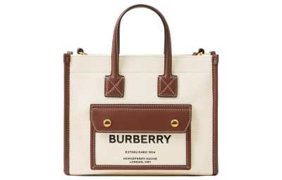 Burberry Freya Adjustable Strap Cotton Canvas With Leather