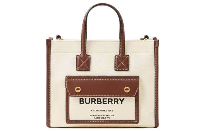 Burberry Burberry Freya Adjustable Strap Cotton Canvas With Leather