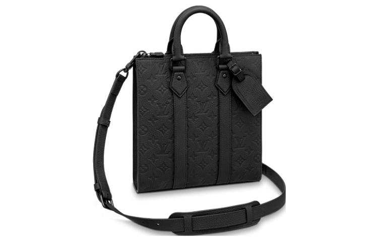 LOUIS VUITTON Sac Plat Cow Leather Sheet Music Bag, Handbag, Shoulder Bag, Crossbody Bag Regular Men's Graphite Black