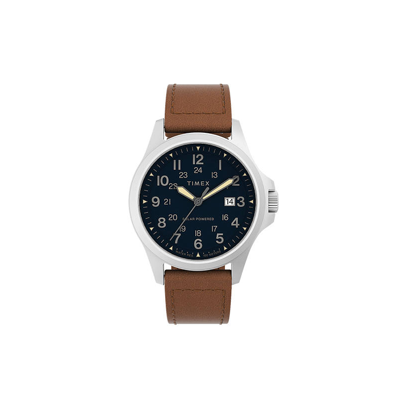 TIMEX Expedition Series Wrist Watches Quartz Movement Leather Strap 41mm Black Dial Men's Watches