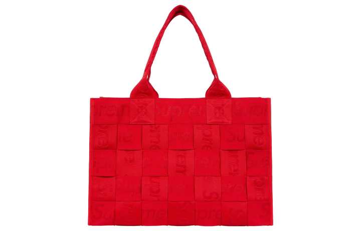Supreme Supreme Fabric Tote Bag, Shopping Bag, Handbag Large Unisex Red