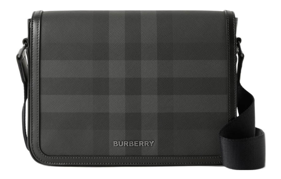 Burberry Cowhide Cotton, Polyurethane Shoulder Bag, Crossbody Bag Men's Charcoal Gray