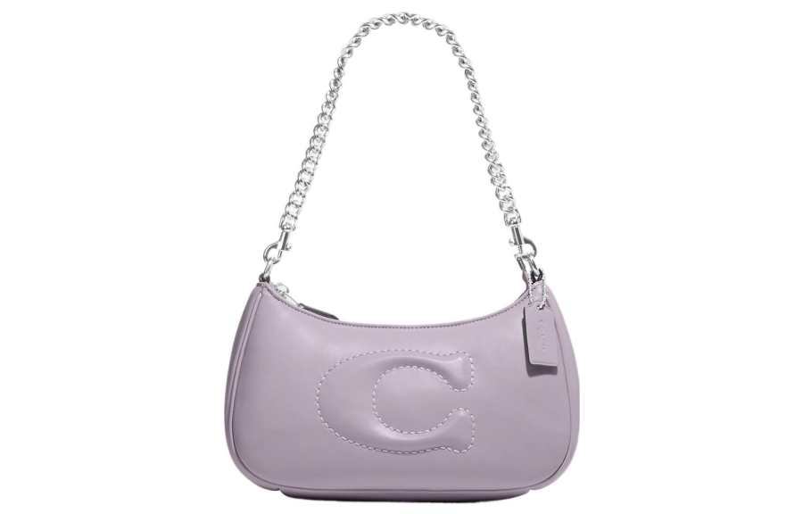 COACH Teri Leather Shoulder Bag, Handbag, Shoulder Bag Medium Women's Taro Purple