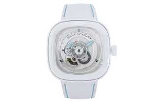 SEVENFRIDAY P Automatic Mechanical Movement Unisex Watch 47.6*47mm White Dial Cow Leather Strap