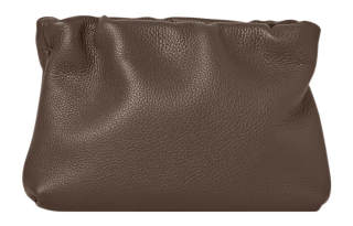 THE ROW Grain Calfskin One Shoulder Crossbody Clutch Women's Dark Umber