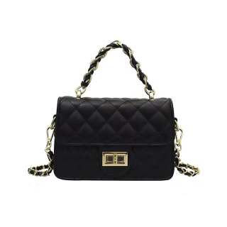 SURELAPTOP Pu Small Square Bag, Shoulder Bag, Crossbody Bag, Handbag Small Women's Black/Ecru
