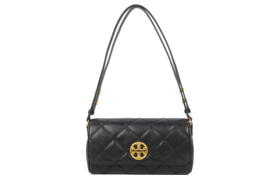 TORY BURCH TB Willa Leather Crossbody Bag, Shoulder Bag Small Women's Black