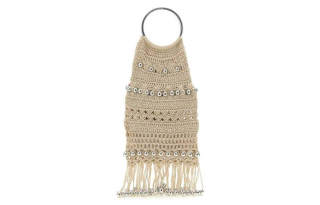 Paco Rabanne Fabric Handbag Women's Bright Beige
