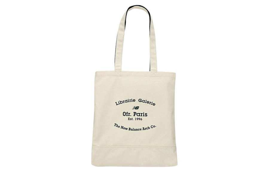 New Balance New Balance Cotton Tote Bag, Shopping Bag, Handbag, Shoulder Bag Unisex White