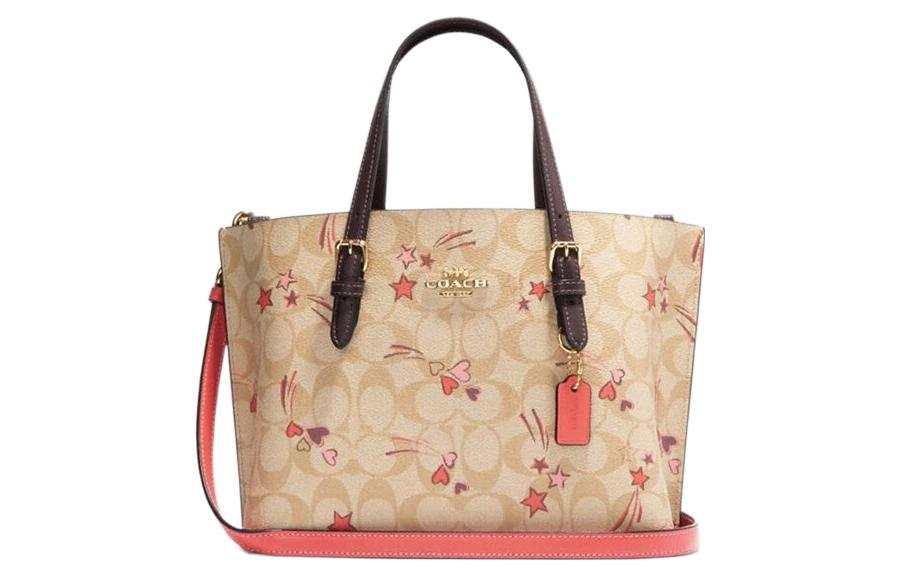 COACH Mollie Artificial Leather Tote Bag, Shopping Bag, Handbag, Shoulder Bag 25 Women's Umber