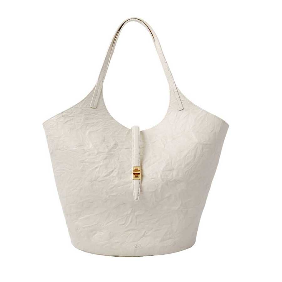 APEDE MOD Cow Leather Garden Basket Bag Handbag Large Women's Ivory