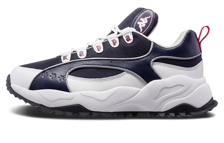 Kappa Mesh, Artificial Leather Retro Sports Cushioning Slip Resistant Low top Casual Shoes Men's Dark Blue