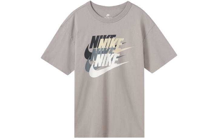 Nike Nike T Shirts Men's Gray Crew Neck Moderate Straight Fit