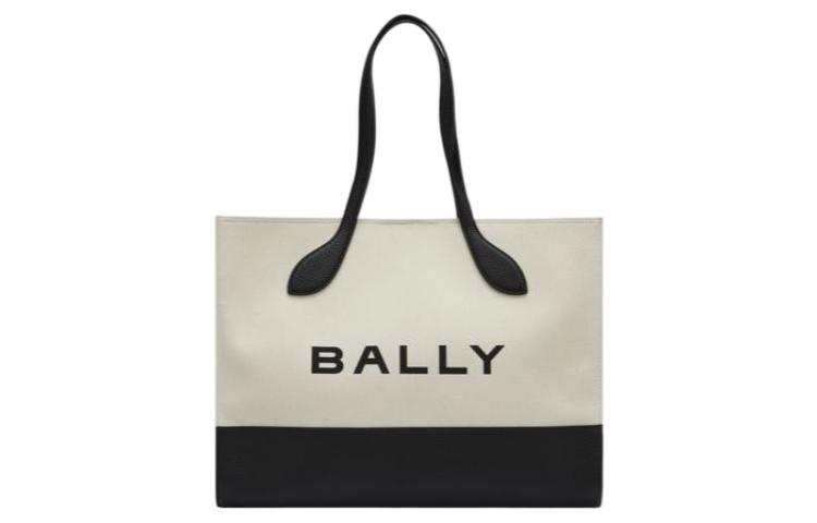 BALLY 【Zoomed Imagery】Keep On logo-stamp canvas tote bag