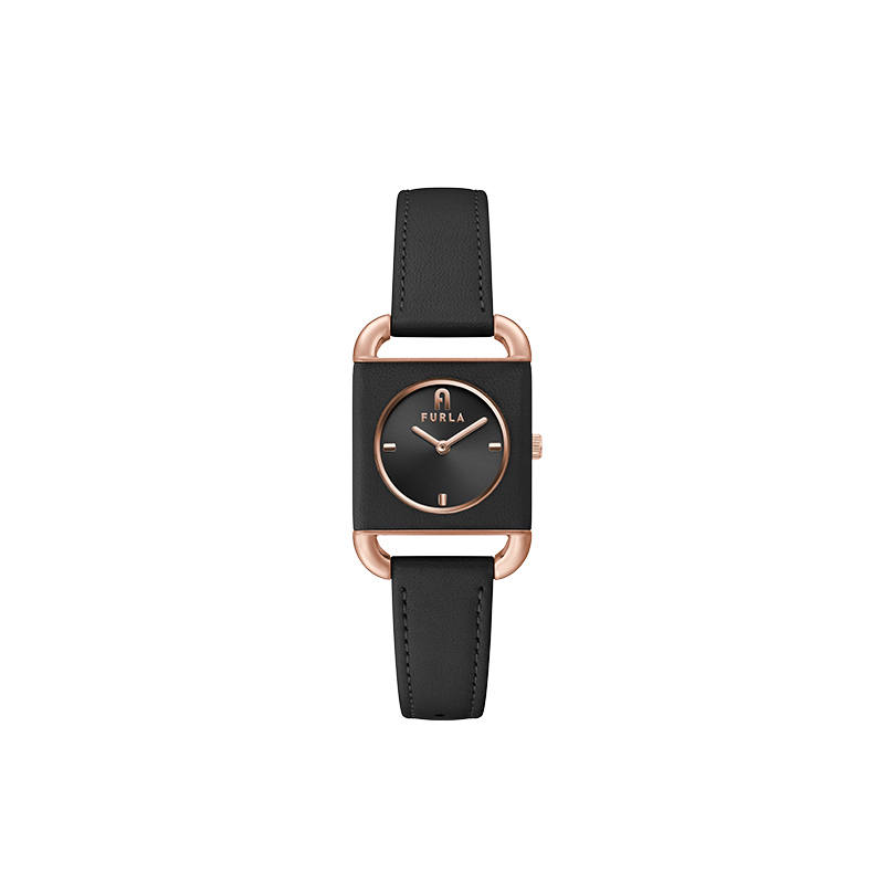 Furla HERITAGE Wrist Watches Quartz Movement Genuine Leather Strap 28mm Black Dial Women's Watch