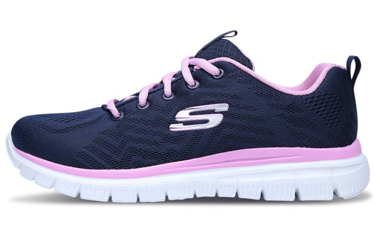 Skechers Graceful Cushioning Slip Resistant Breathable Low top Casual Shoes Women's Blue Pink White