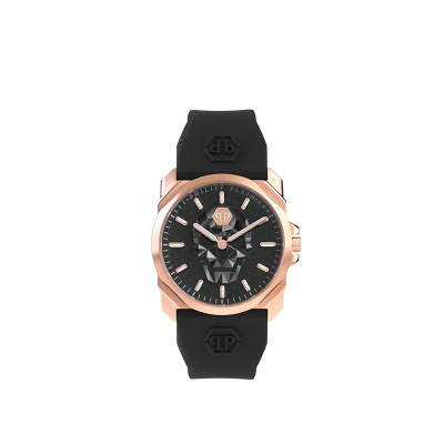 PHILIPP PLEIN Wrist Watches Quartz Movement Silicone Strap 40mm Black Dial Men's Watches