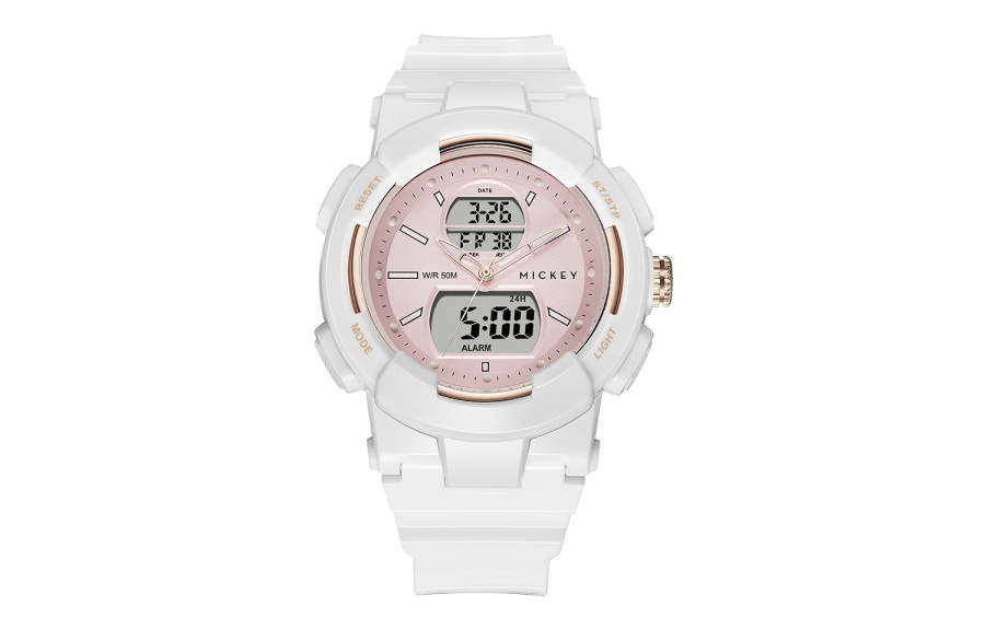 Disney Mickey Series Electronic Movement TPU Strap Watch Unisex Pink Watch Dial