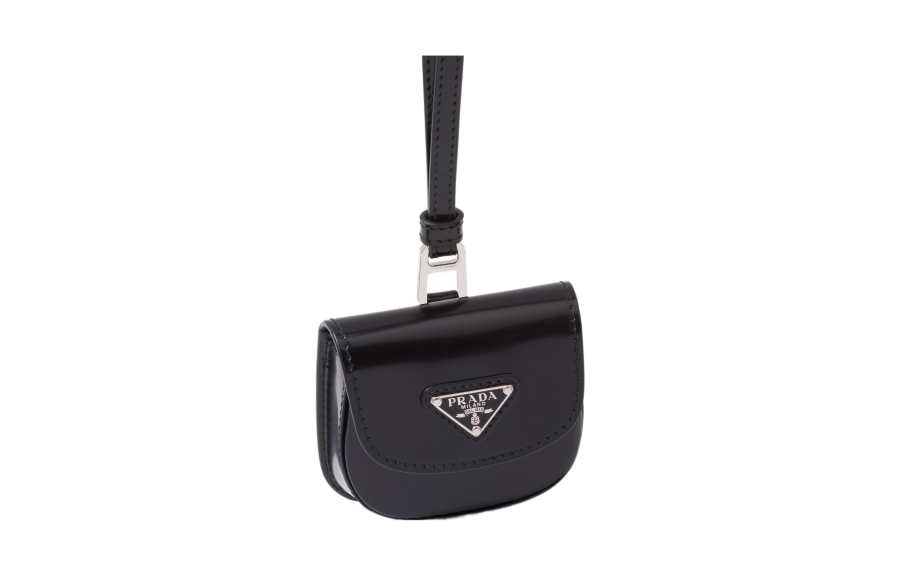 PRADA PRADA Leather Earphone Case Women's Black