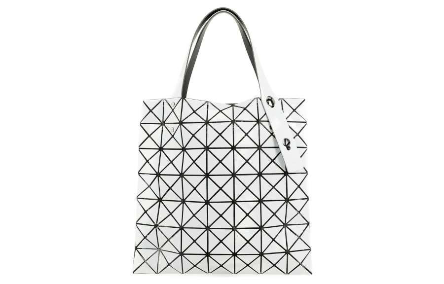 ISSEY MIYAKE Prism Polyester Tote Bag, Shopping Bag, Shoulder Bag, Handbag Women's Light Khaki