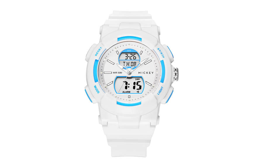 Disney Mickey Series Electronic Movement TPU Strap Watch Unisex White Dial