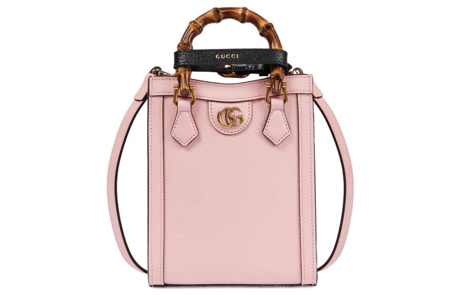 GUCCI Diana Leather Tote Bag, Shopping Bag, Shoulder Bag, Crossbody Bag, Handbag Mini Women's Pink