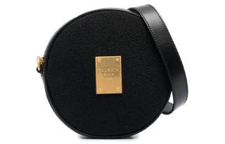 BALMAIN Fabric With Calfskin Crossbody Bag, Shoulder Bag Kids' Black