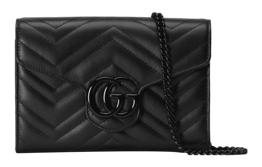 GUCCI GG Marmont Leather Shoulder Bag, Crossbody Bag Mini Women's Black