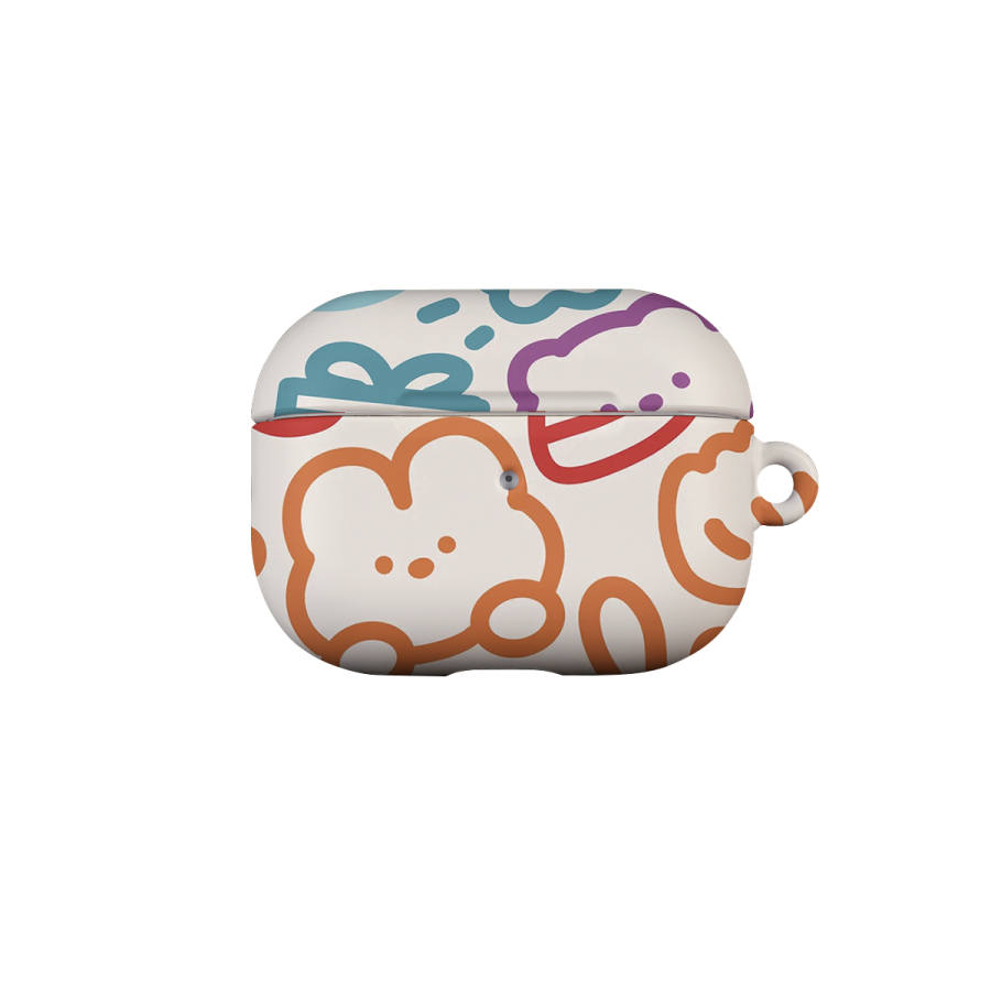 Keshami Compatibility With Apple AirPods Pro 3/Pro 2/AirPods 4/3 PC Matte Hard Shell Cartoon Cute Line Headphone Cases