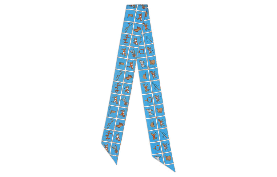 HERMES HERMES Silk Scarves Women's Blue
