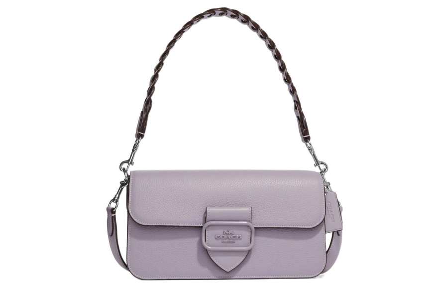 COACH Morgan Leather Baguette Bag Handbag, Shoulder Bag Regular Women's Purple