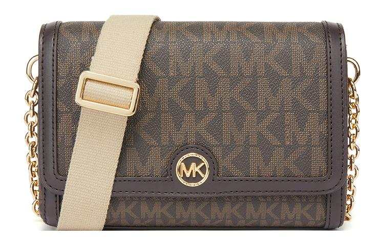 MICHAEL KORS Polyester With Polyurethane With Canvas Crossbody Handbag, Shoulder Bag Women's Brown
